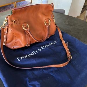 Dooney & Bourke Florentine Leather Double Strap Tassel Satchel